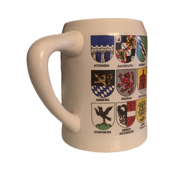 Bayern Ceramarte Brazil Stein Mug Beer Coat of Arms Vintage Stoneware Heavy - Picture 4 of 10